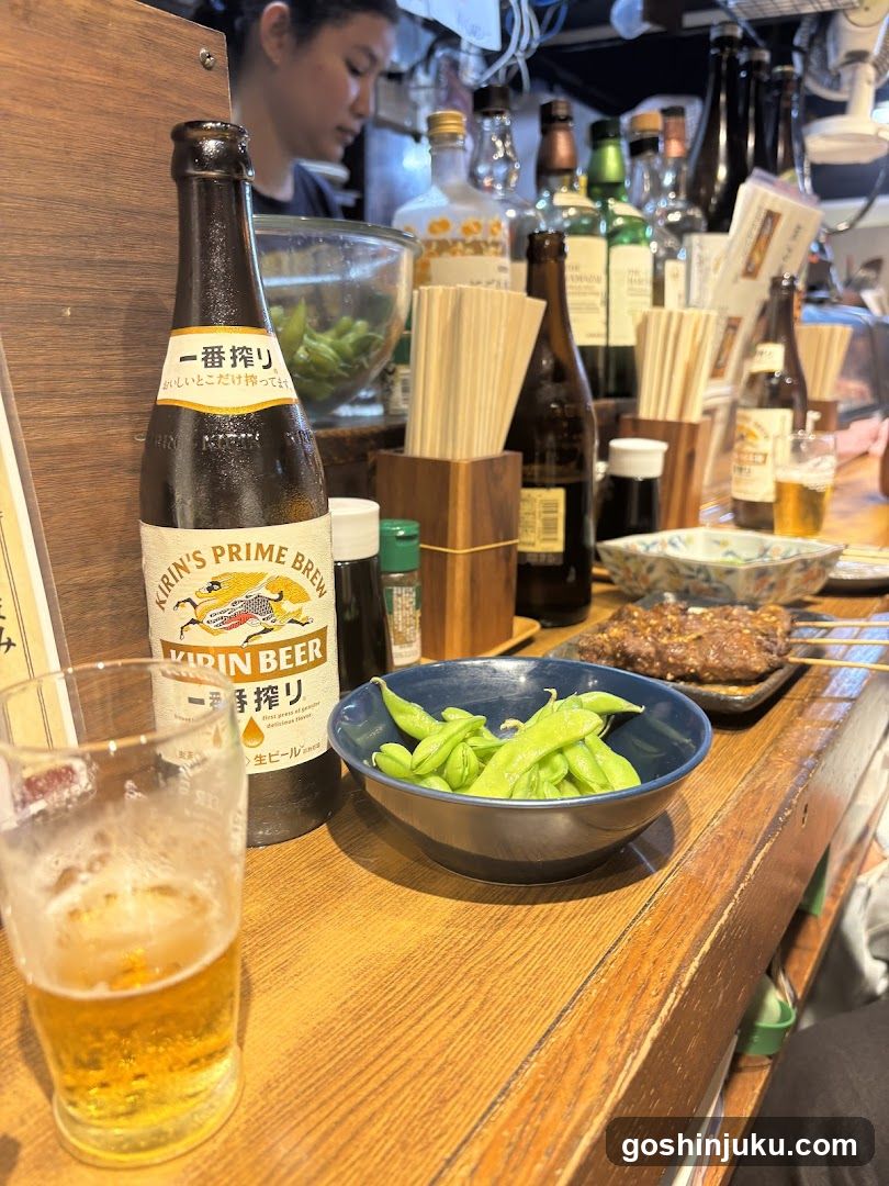 Bar Counter Scene with Beer and Food