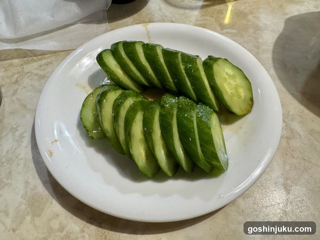 Sliced Cucumber on White Plate