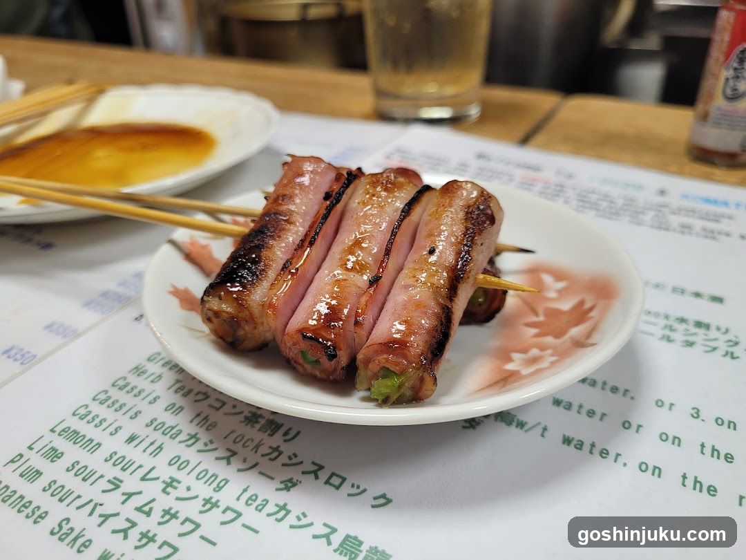 Grilled Sashimi Skewers with Soy Sauce and Menu
