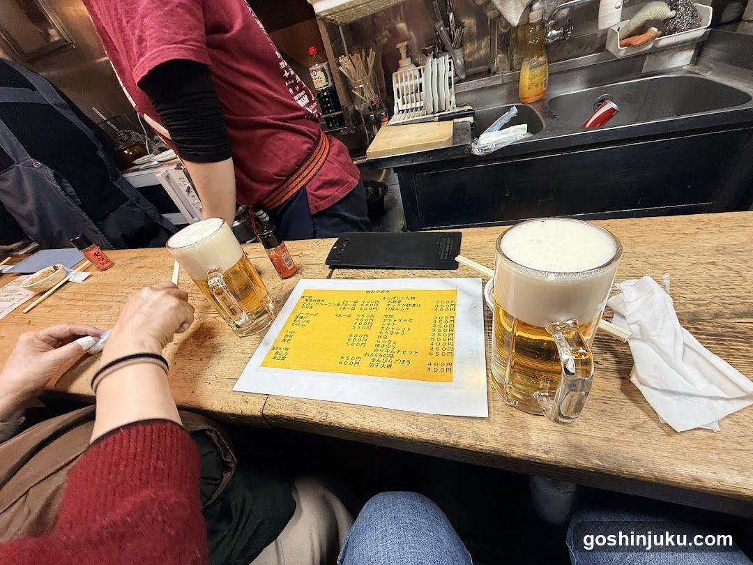 Beer and Menu at Bar Counter