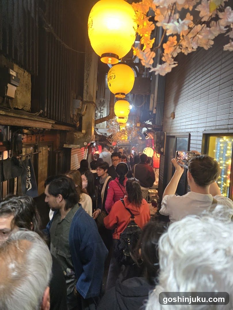 Crowded Alleyway at Night