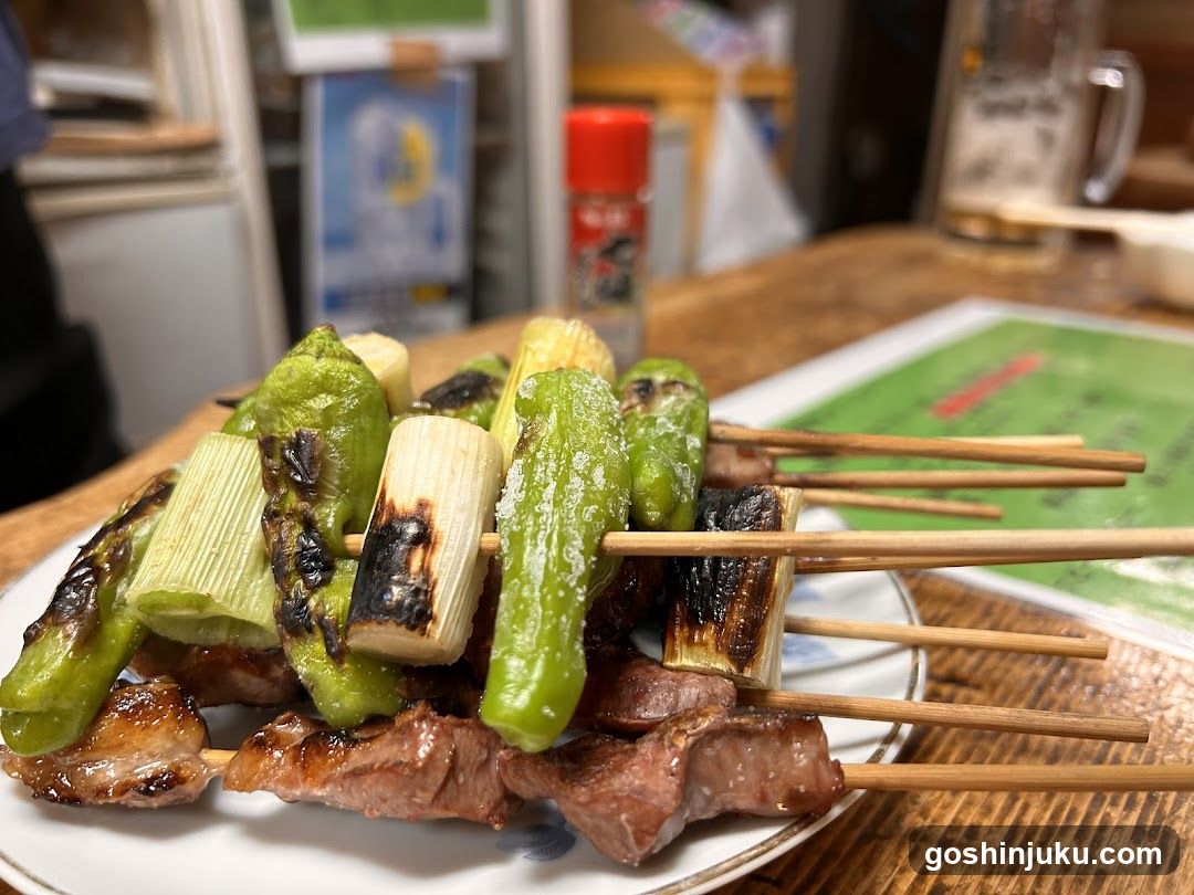 Grilled Skewers at a Japanese Restaurant