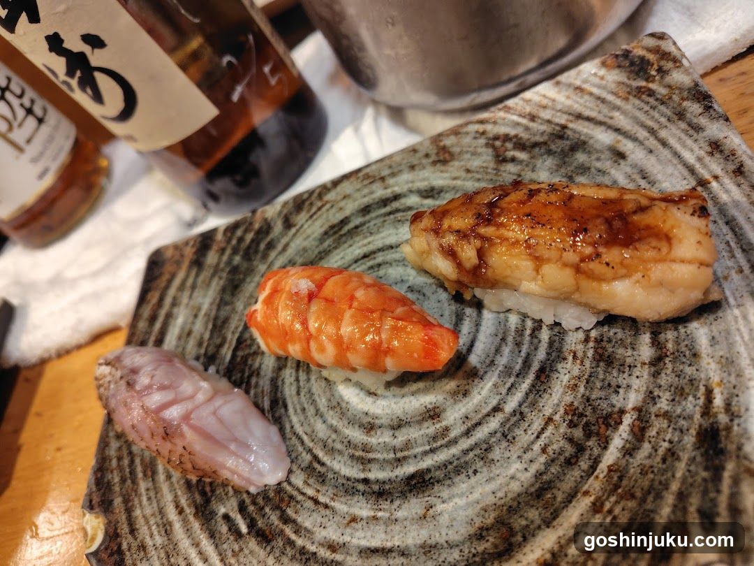 Sushi Platter with Grilled Fish and Shrimp