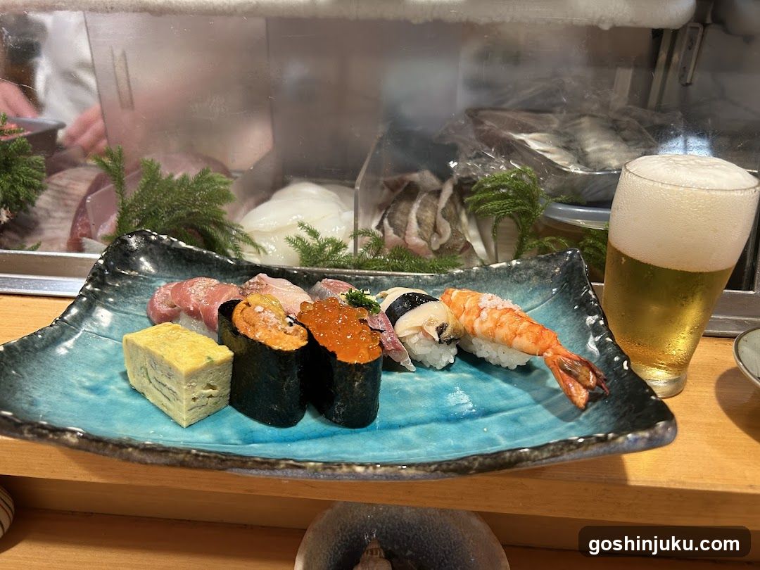Sushi and Beer Display