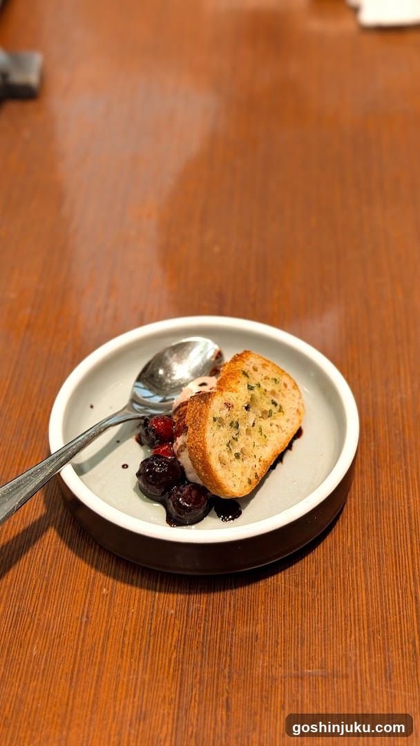 Dessert with Toast and Berries