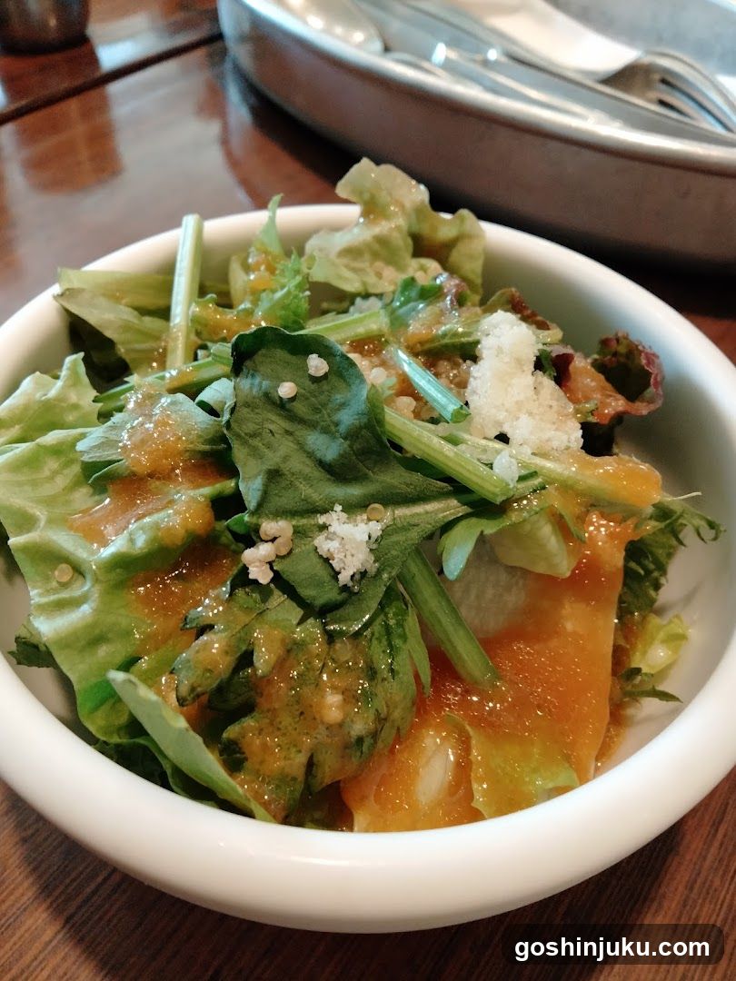 Salad with Dressing and Croutons