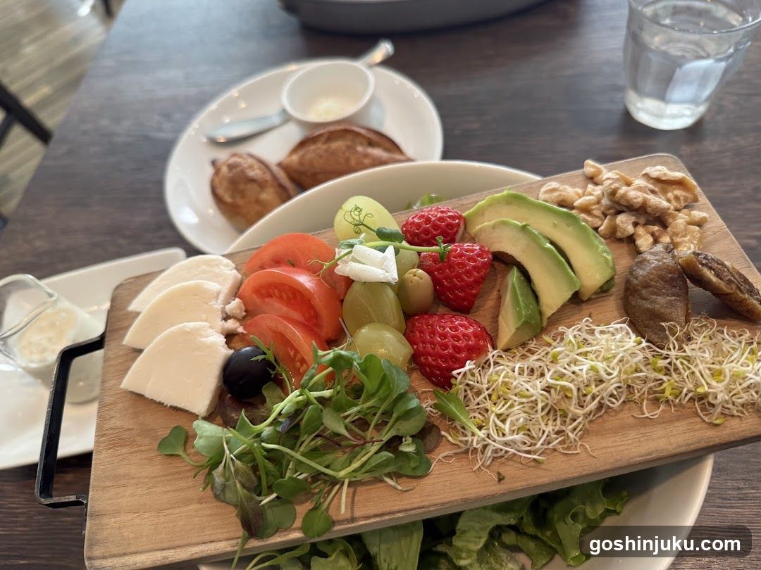 Breakfast Platter with Fresh Fruits and Vegetables