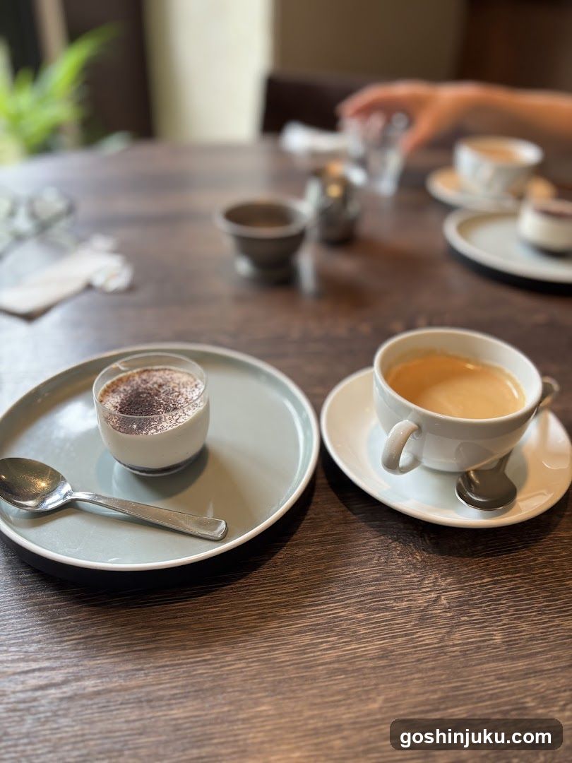 Coffee and Dessert on Wooden Table
