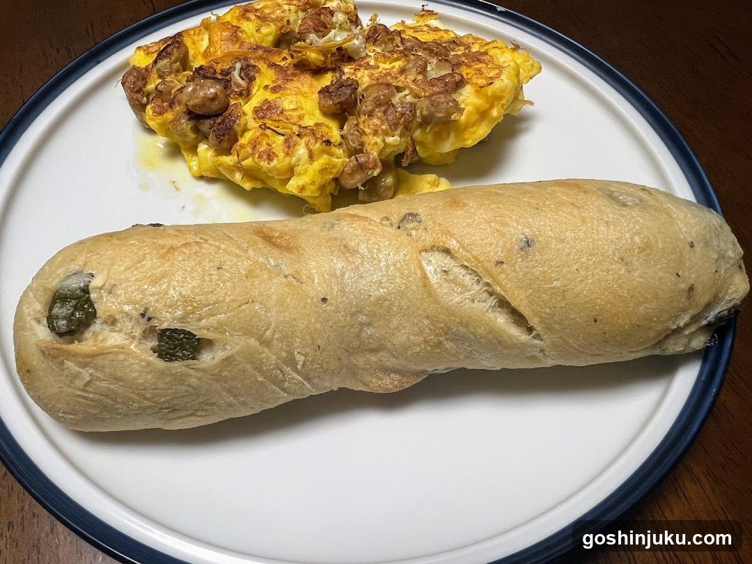 Breakfast Plate with Omelette and Baguette