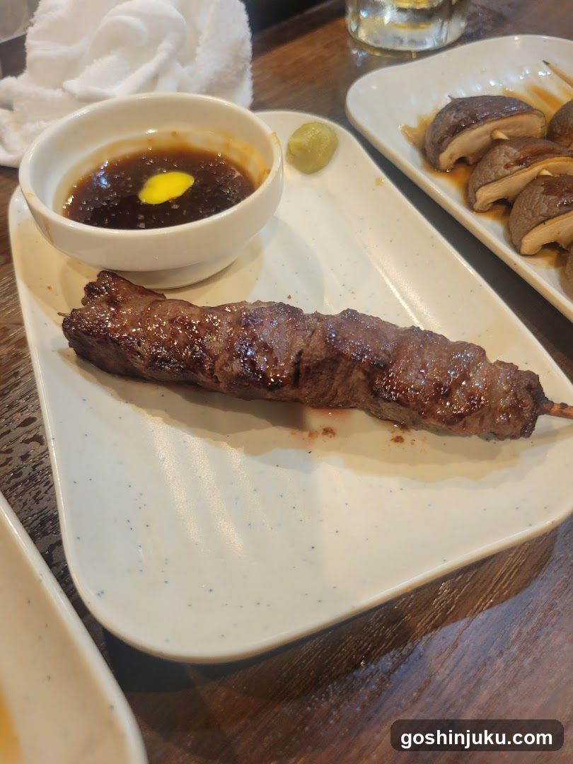 Grilled Meat Skewer with Sauce