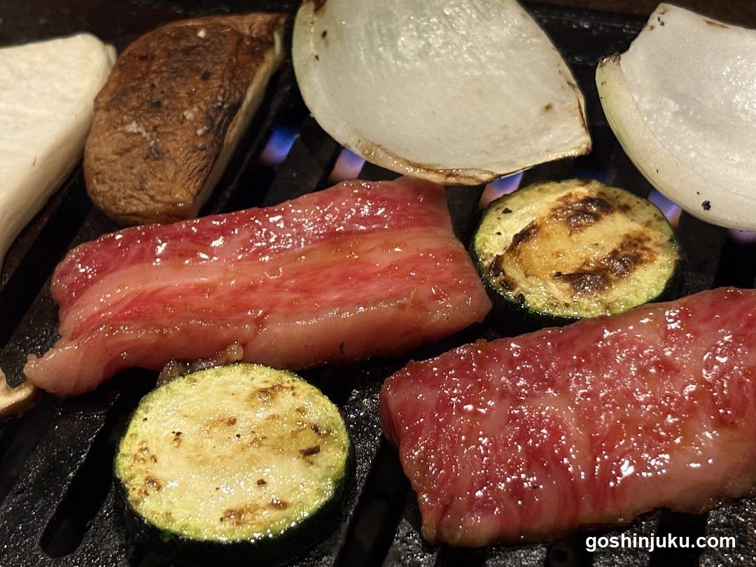 Grilled Meat and Vegetables on a Grill