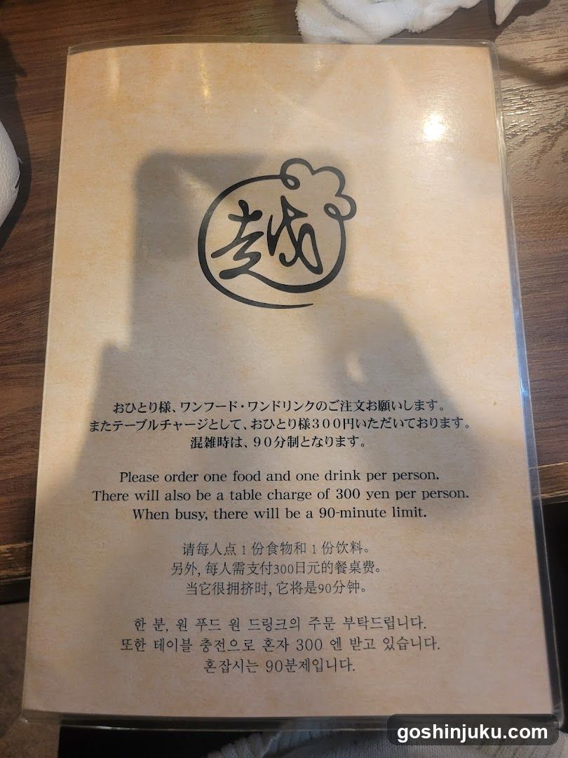 Restaurant Menu with Rules