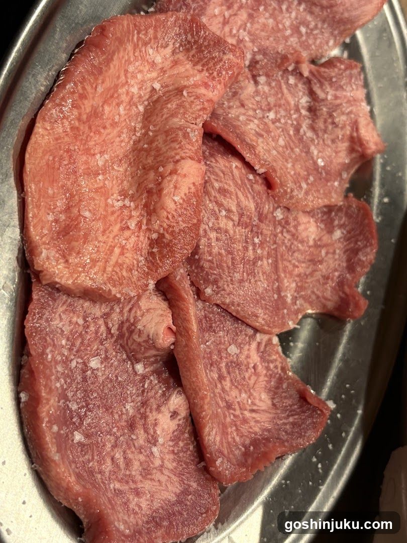 Raw Meat Slices with Salt