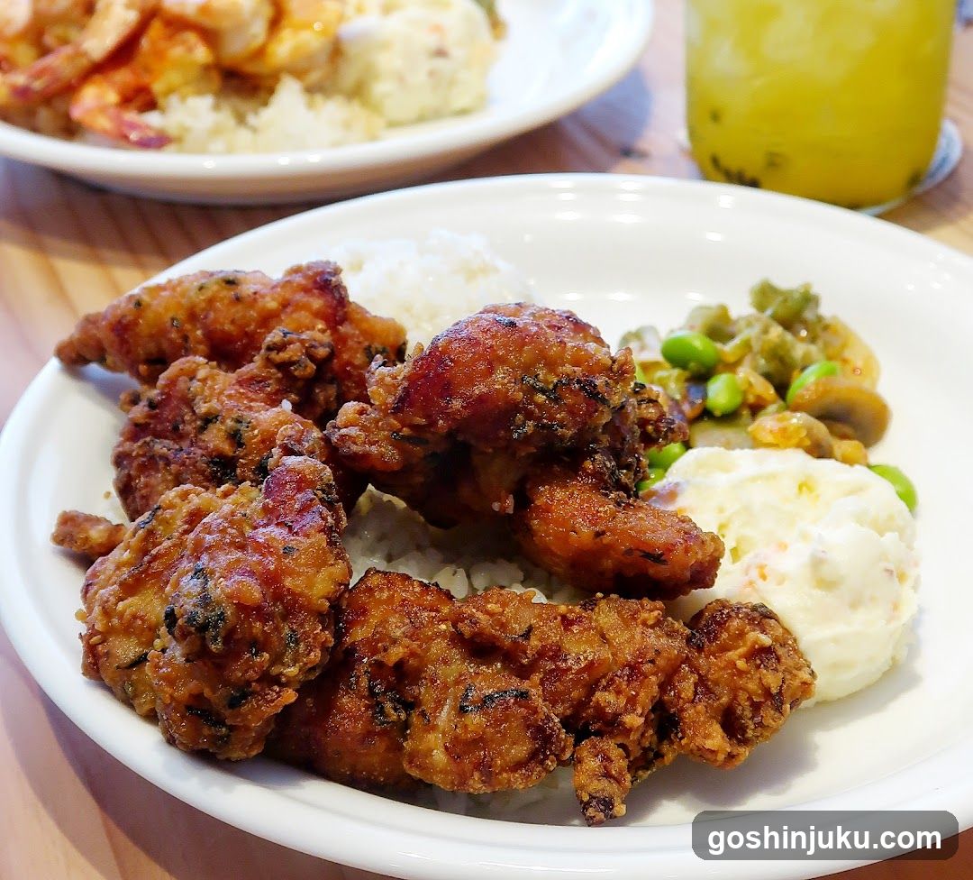 Fried Chicken Meal with Rice and Side Dishes