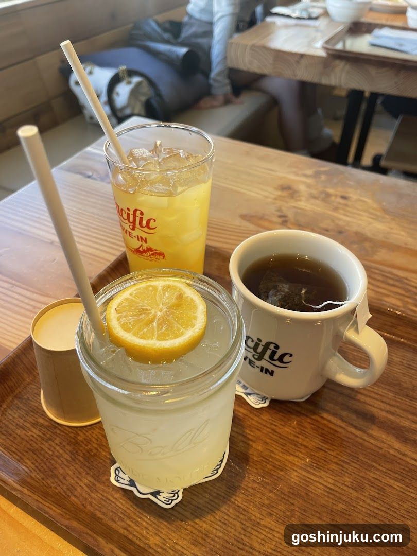 Beverages on a wooden table
