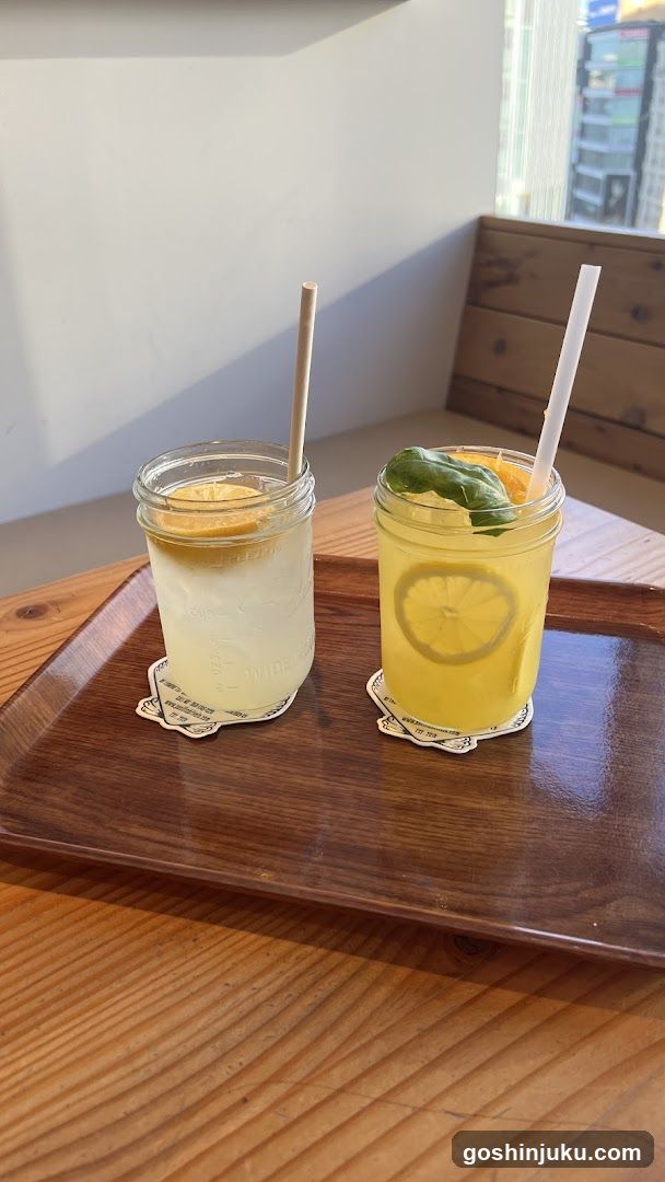 Lemonade Drinks on a Wooden Tray