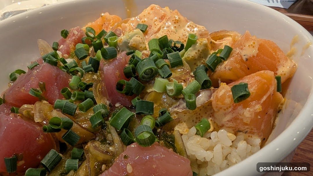 Sashimi Bowl with Green Onions