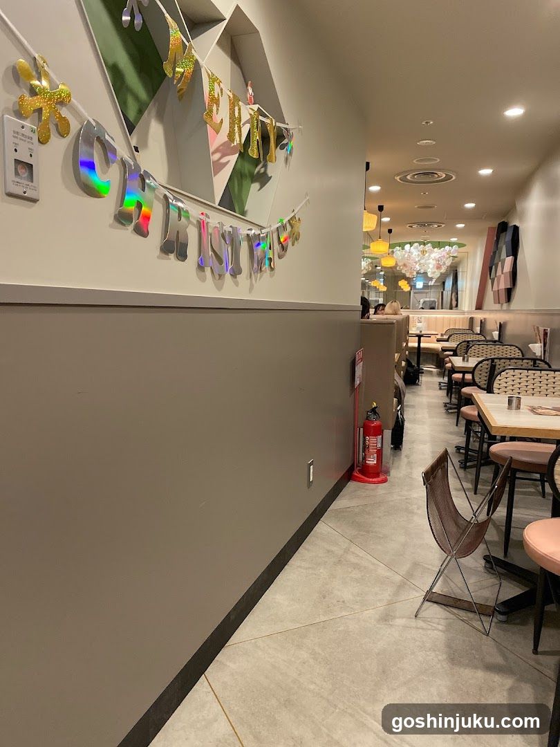 Christmas Decorated Restaurant Interior