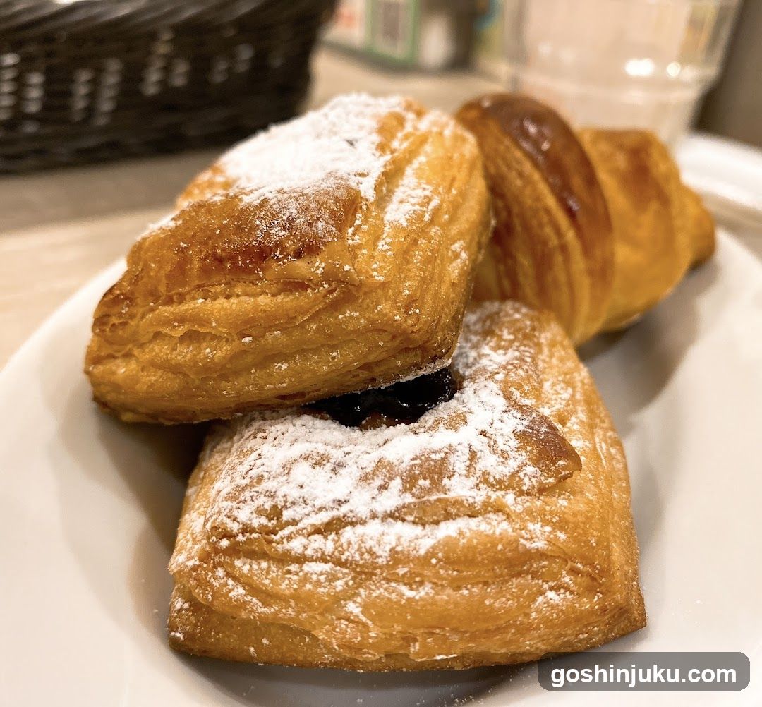 Pastries with powdered sugar