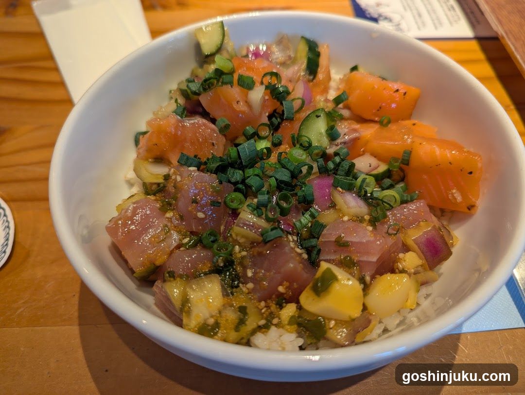 Poke Bowl with Salmon and Tuna