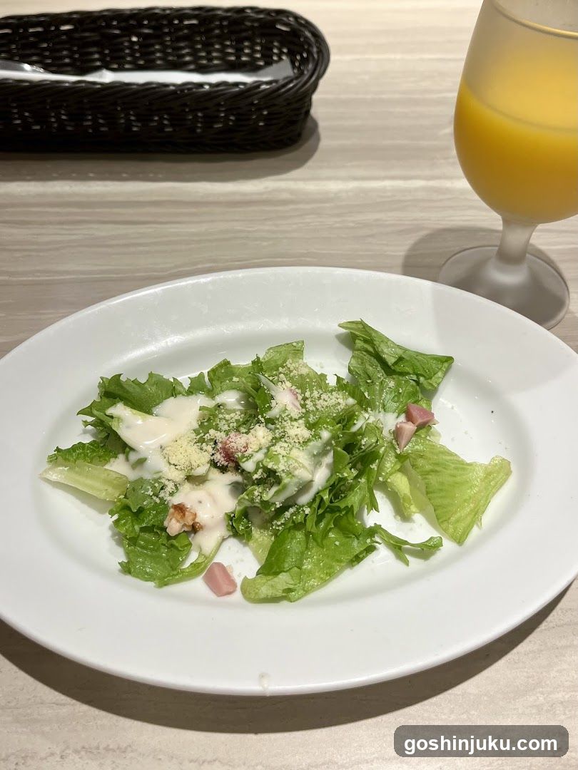 Caesar Salad with Orange Juice