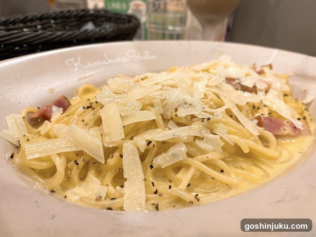 Pasta dish with cheese and pepper