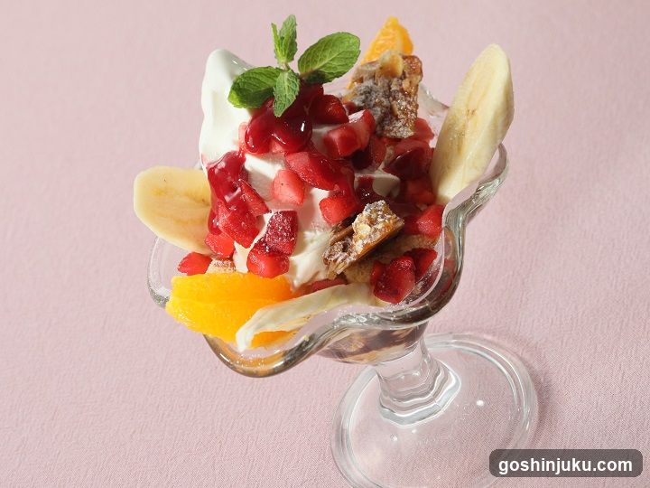 Fruit Dessert in Glass Bowl
