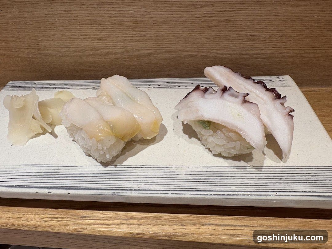 Sushi Platter with Octopus and Ginger
