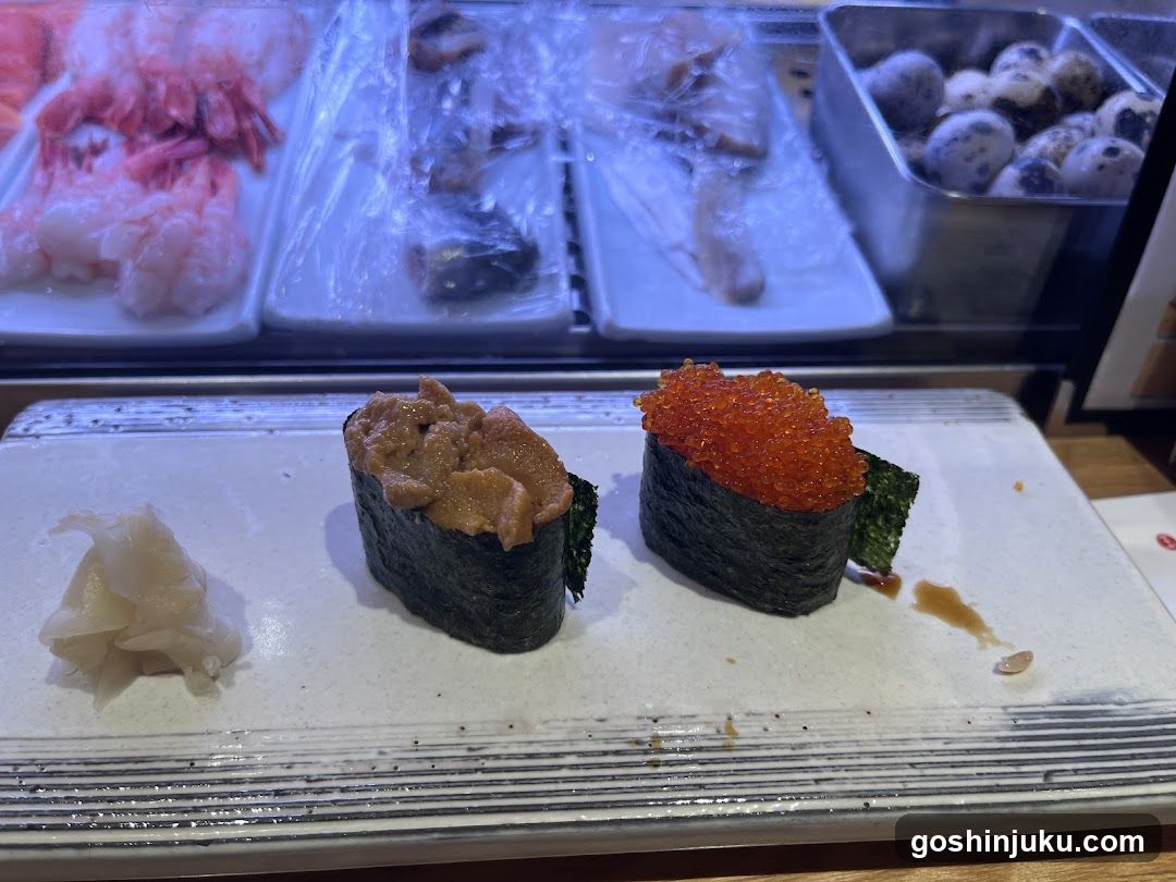 Sushi Display with Tuna and Salmon Roe