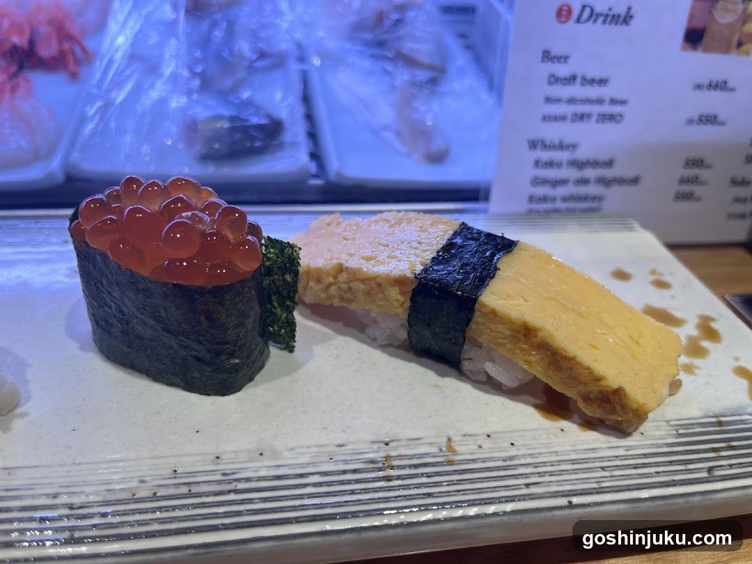 Sushi Plate with Roe and Tamago