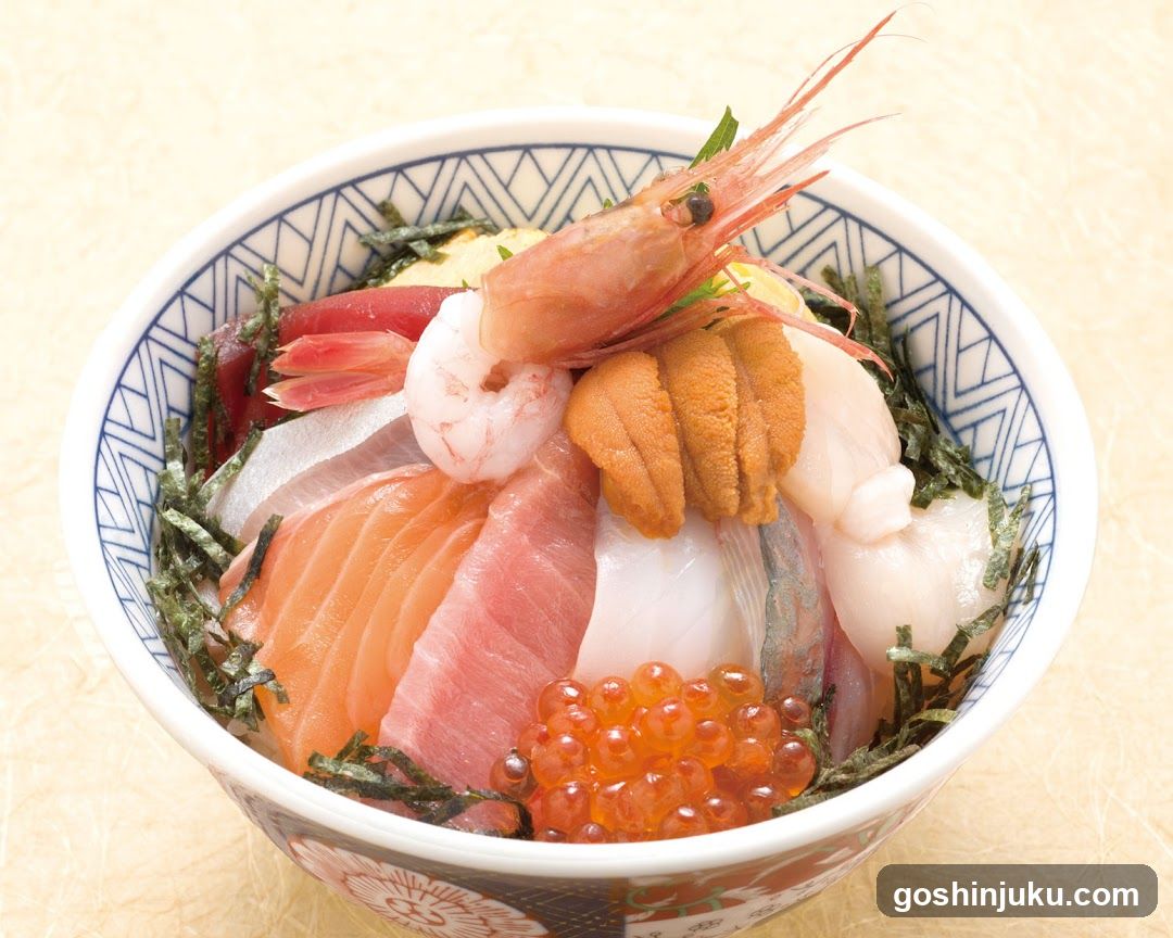 Sashimi Bowl with Seafood and Nori