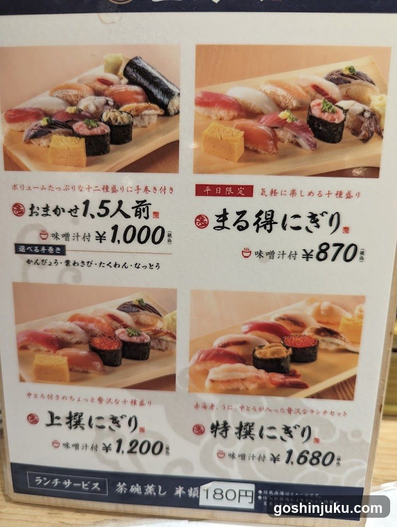 Sushi Menu Display