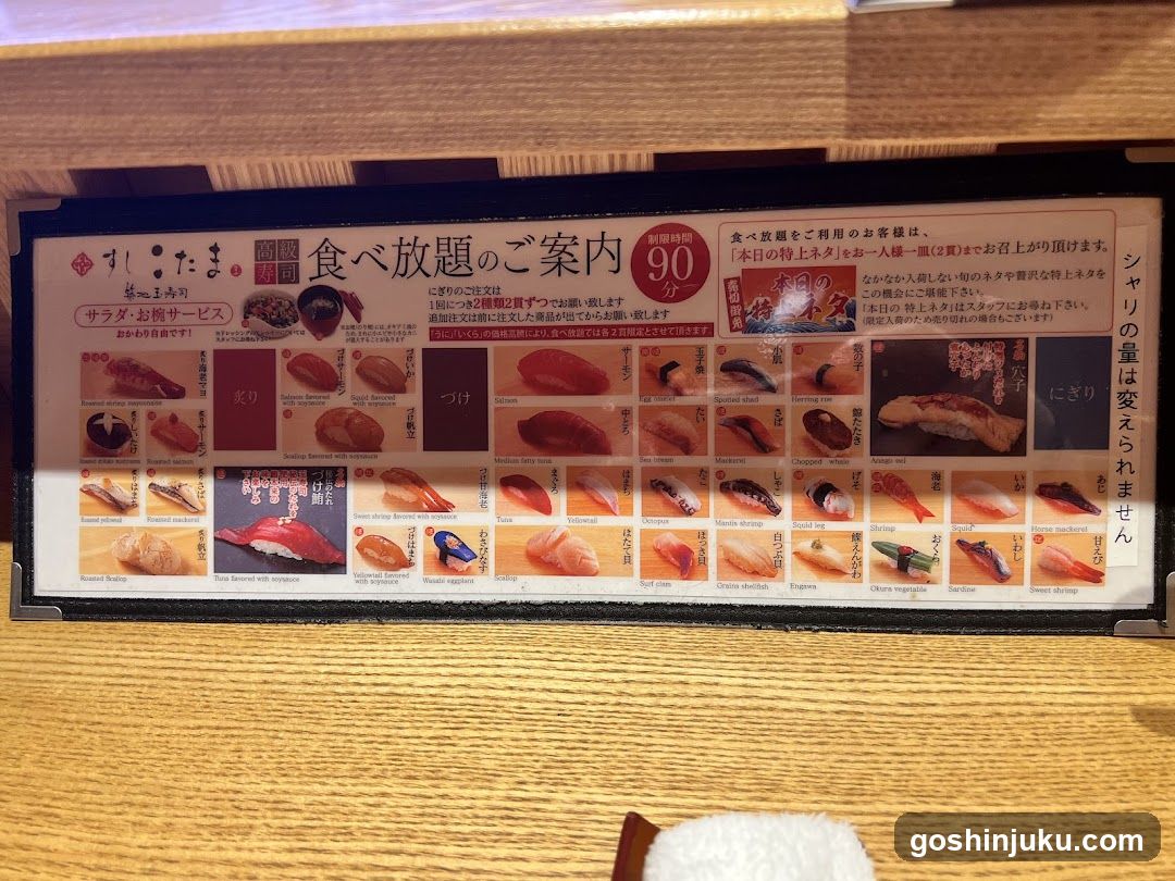 Sushi Menu Board