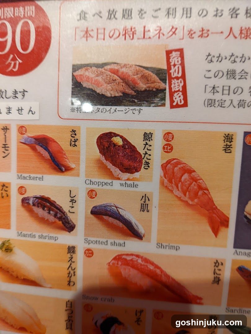 Sushi Menu Display