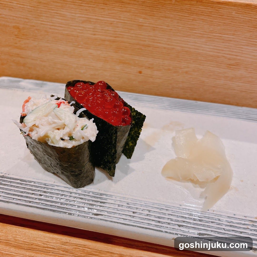 Sushi Plating with Ginger