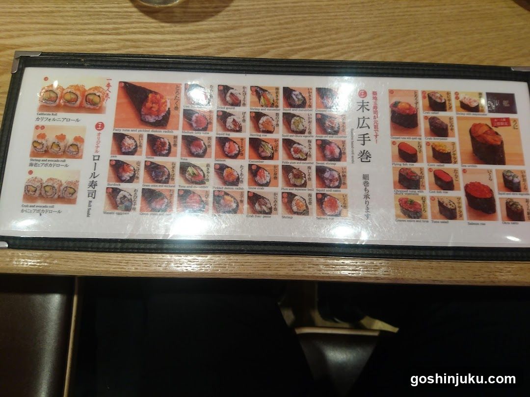 Sushi Menu Board