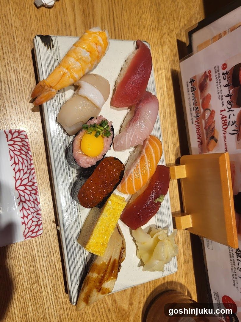 Sushi Platter with Ginger and Soy Sauce