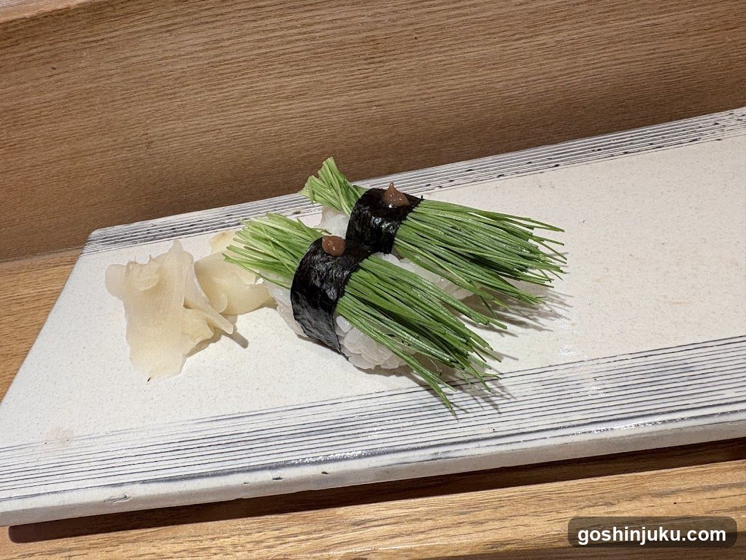 Sushi with Scallions and Ginger
