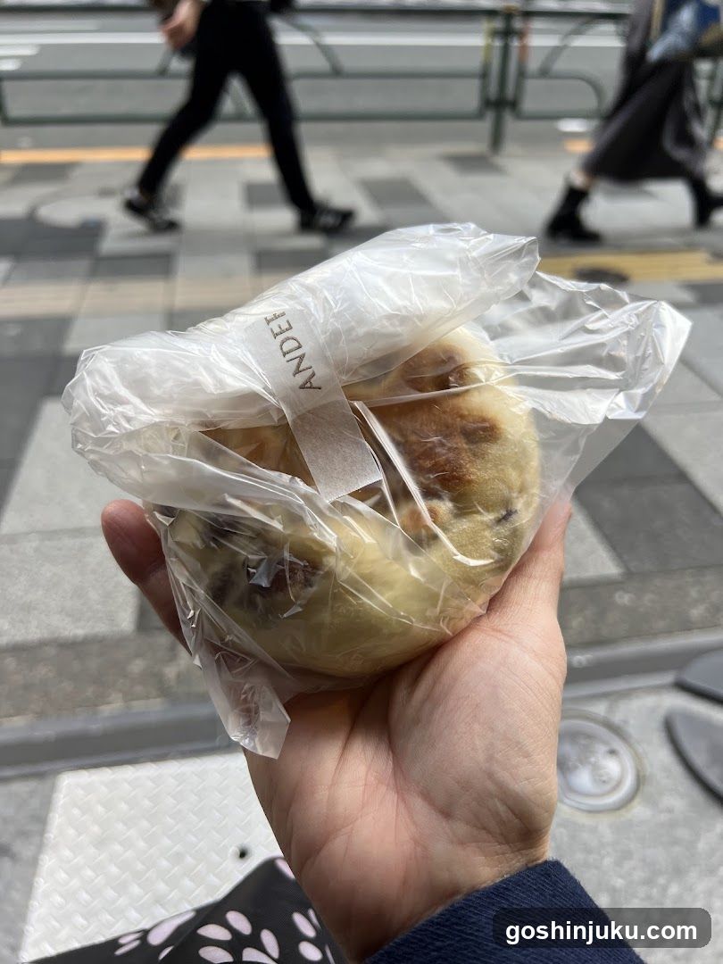 Handheld pastry in plastic bag