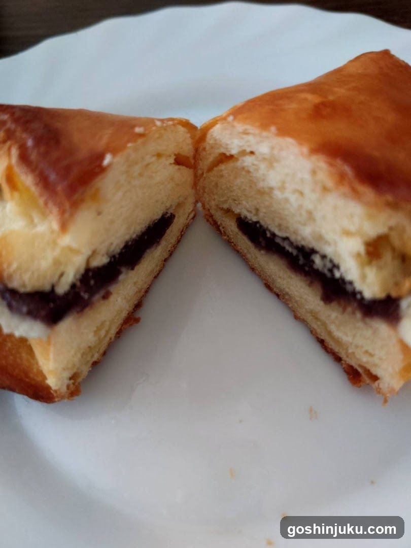 Cut Pastry with Filling