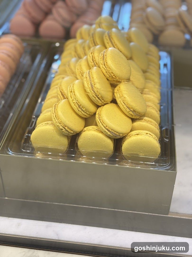 Yellow Macarons Display