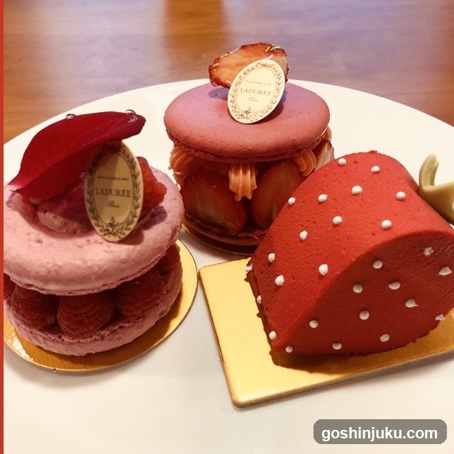 Laduree Macarons and Strawberry Cake