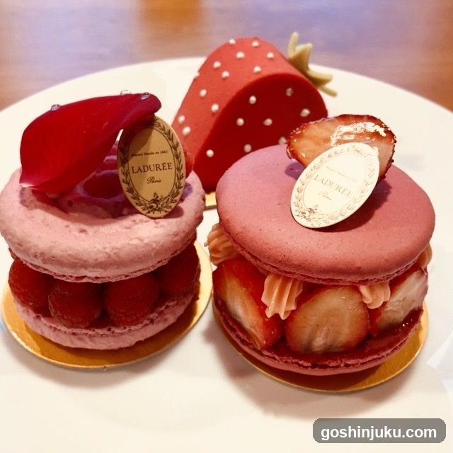 Laduree Macarons and Strawberry Cake