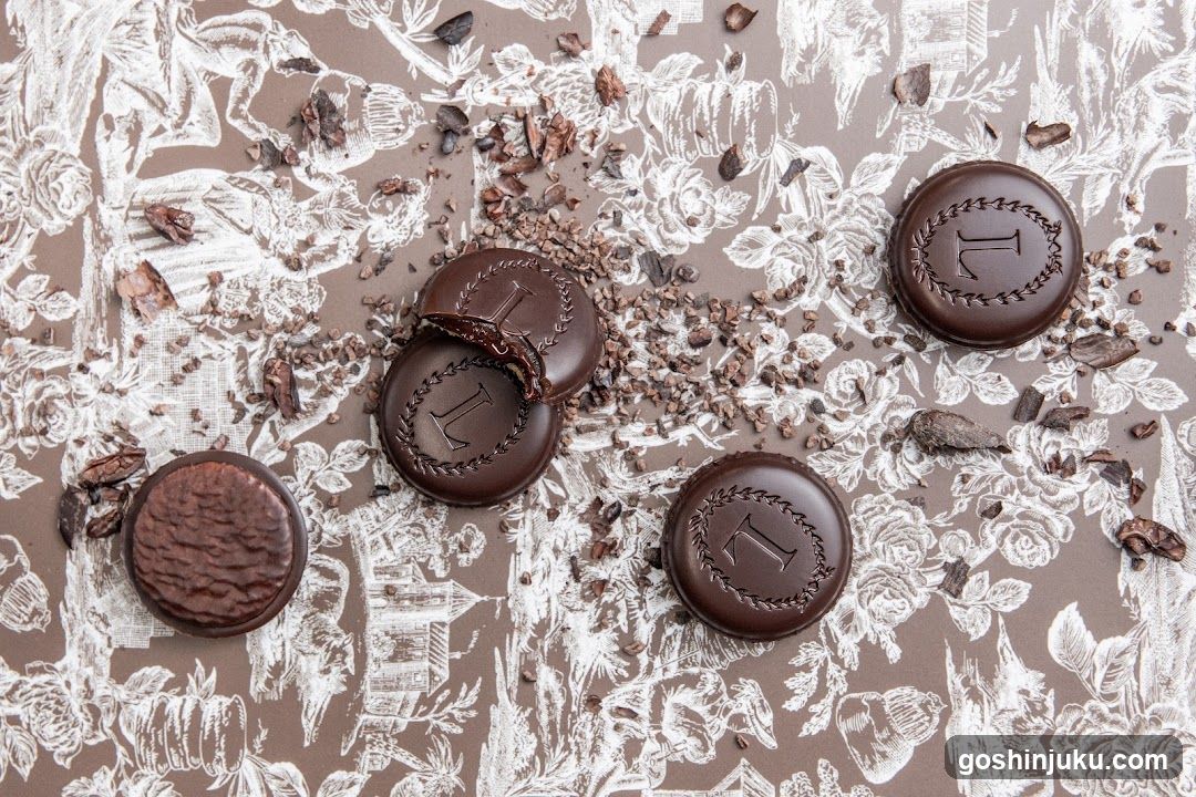 Chocolate Macarons with 'T' Embossing