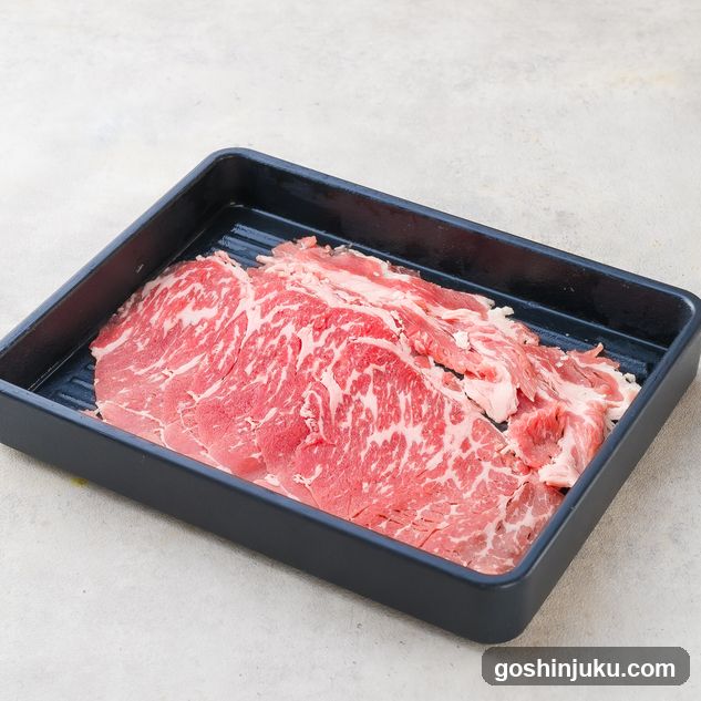 Raw Meat Slices in Tray