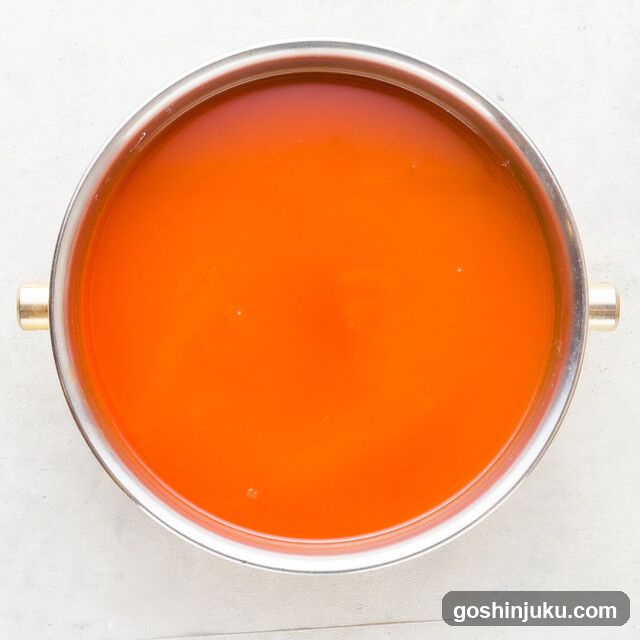 Orange Liquid in Pot