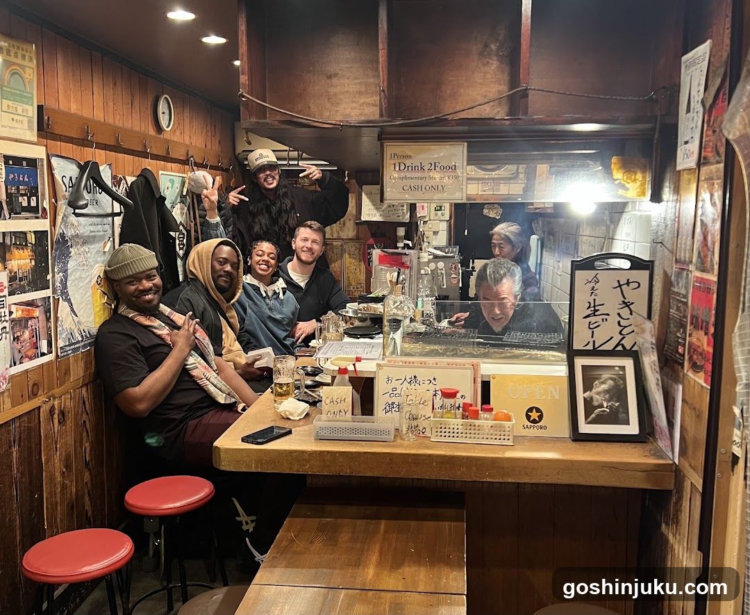 Group at a Japanese Izakaya Bar