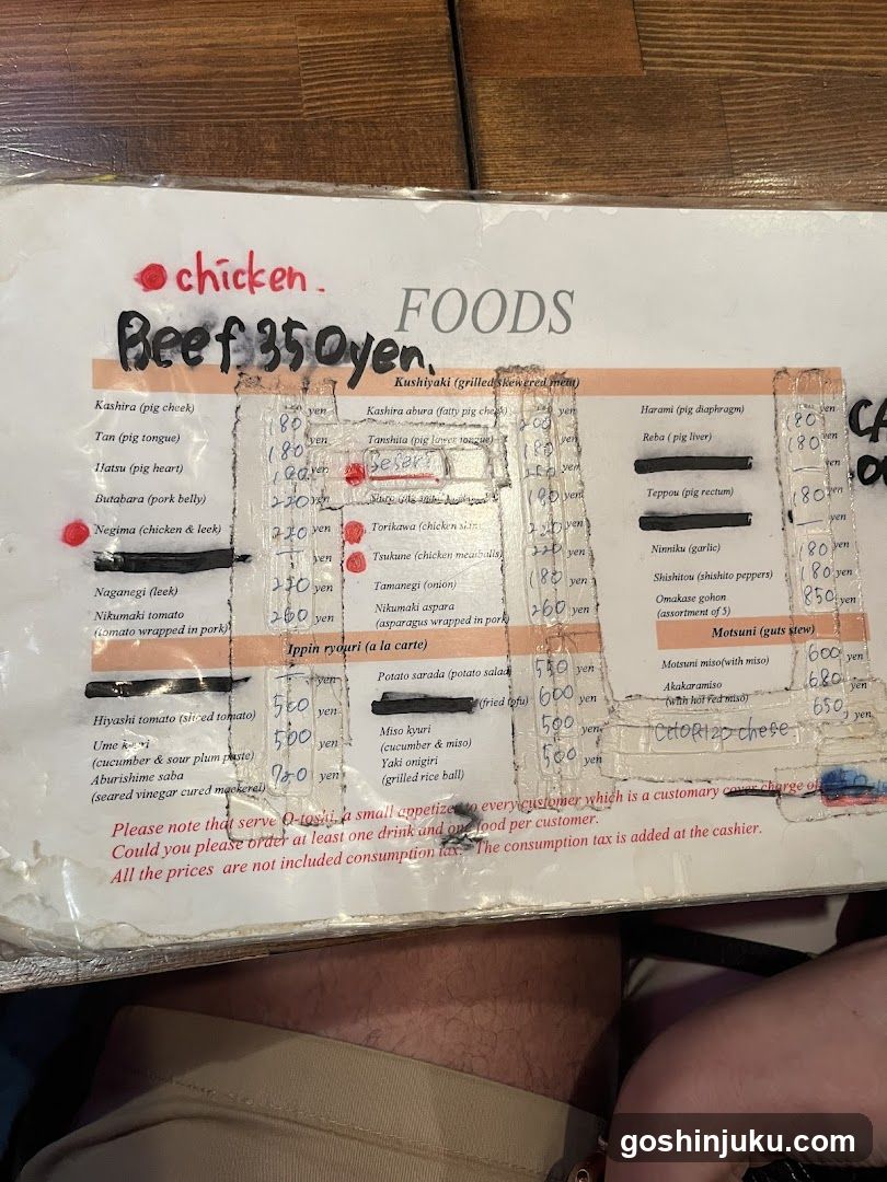 Japanese Food Menu Board