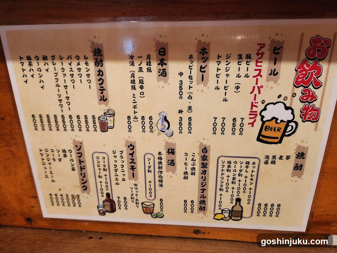 Japanese Drink Menu Board
