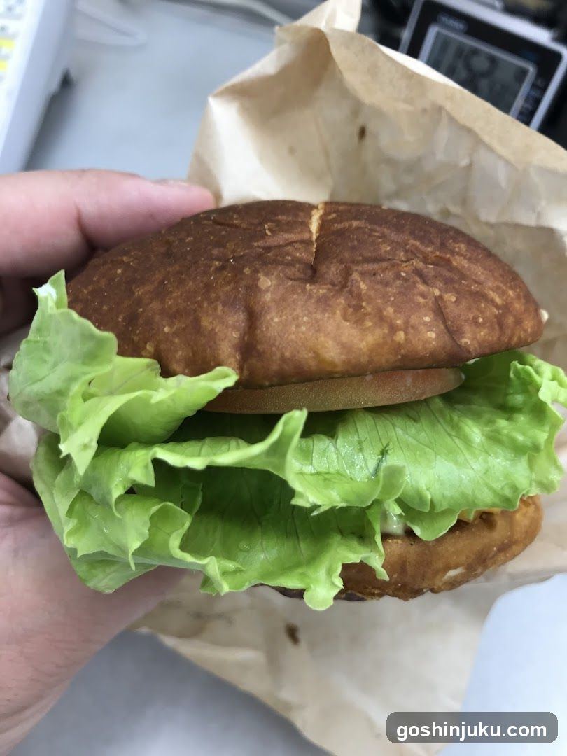 Handheld Burger with Lettuce